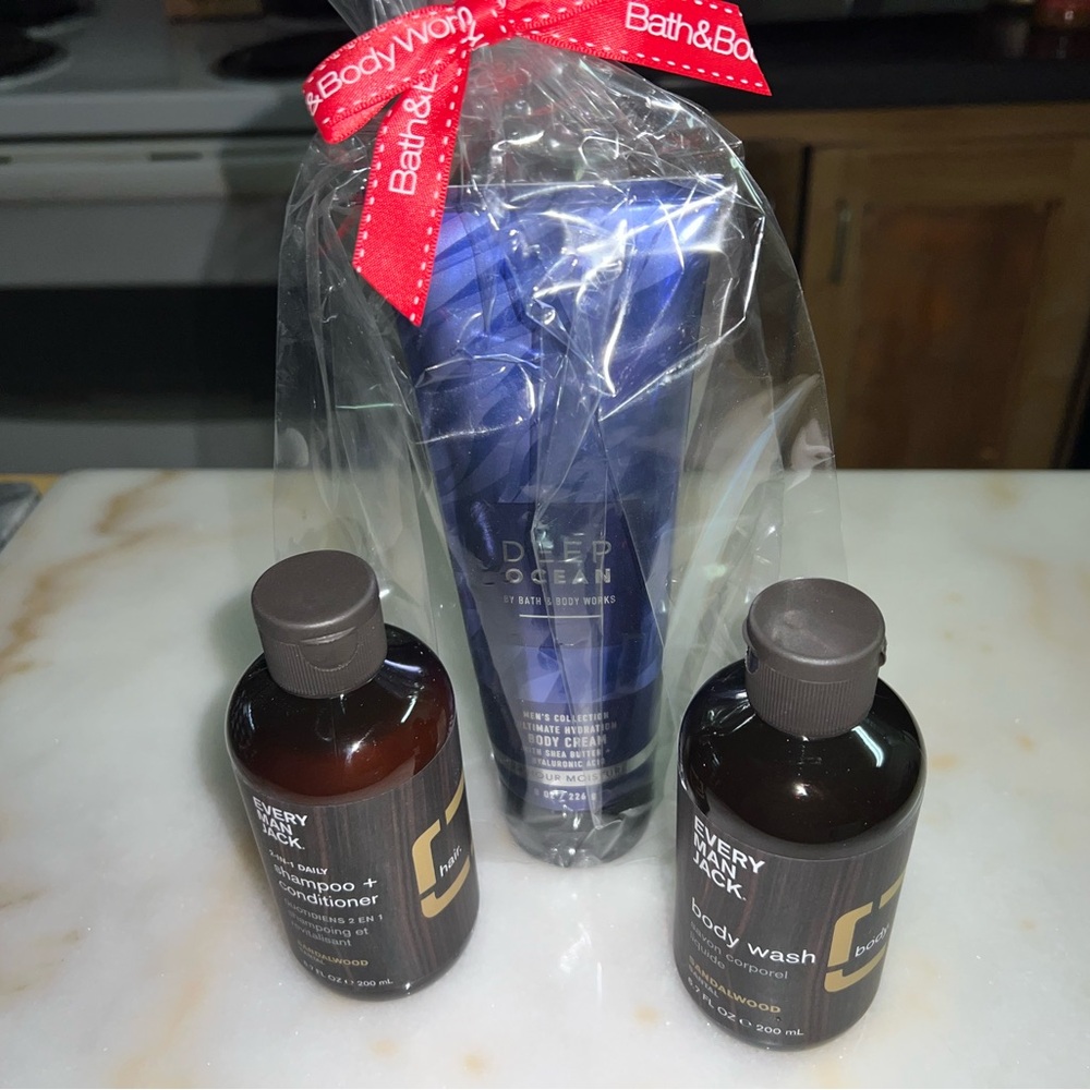 Bath & Body Works Mens Grooming Set Deep Ocean Every Man Jack Body Wash Shampoo